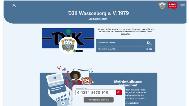 Scheine (Rewe) für die DJK