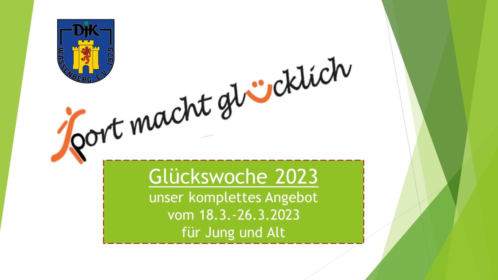 Übersicht Glückswoche 2023