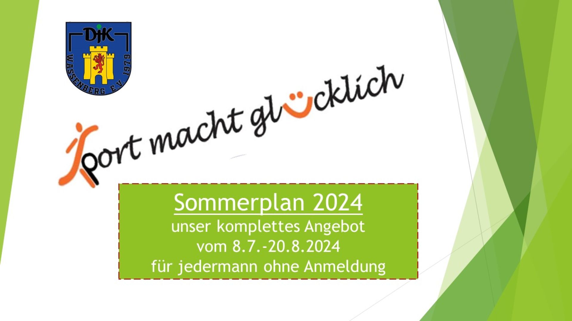 das Sommerprogramm 2024 bei der DJK