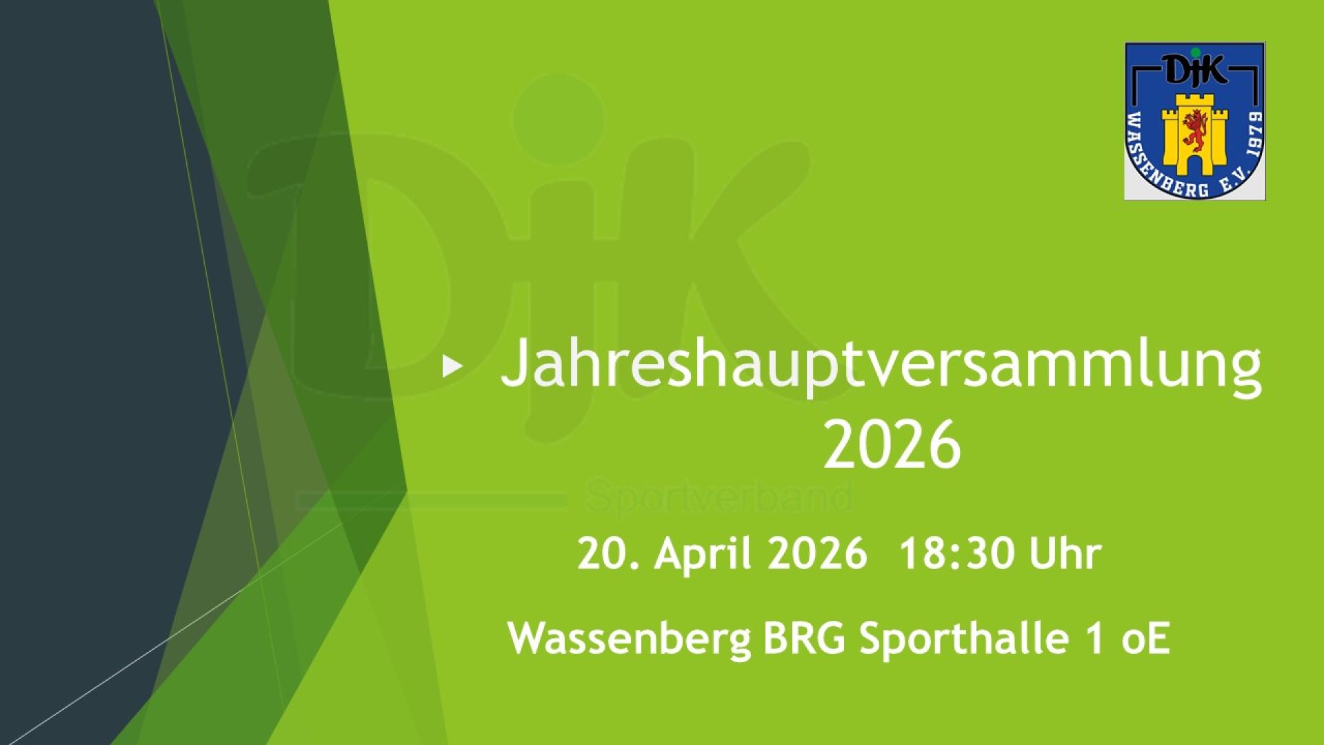 Jahreshauptversammlung 2026