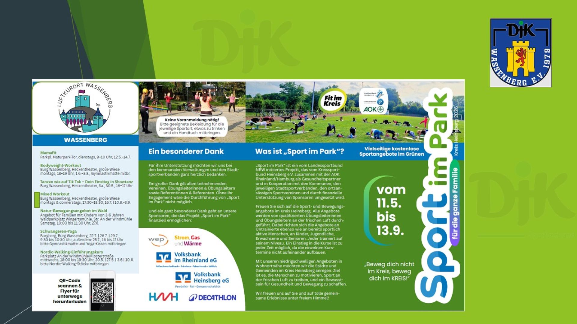 Sport im Park in Wassenberg